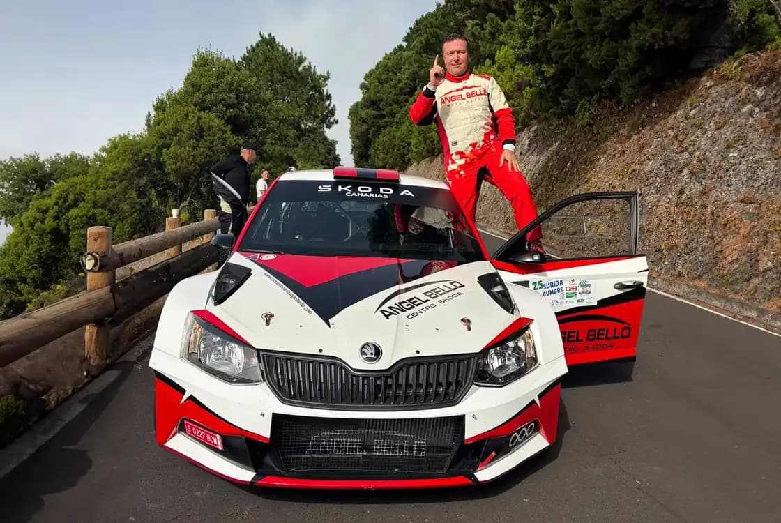 Ángel Bello y el Škoda Fabia Rally2, líderes del certamen, compiten este fin de semana en la Subida a Tamaimo